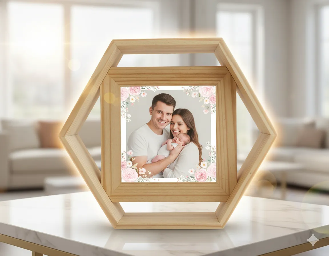 1 WOODEN PHOTO FRAME - Image 1