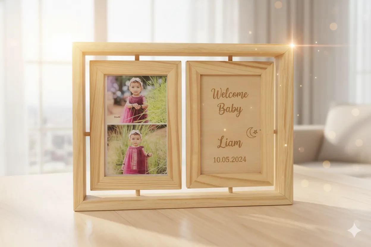 2 WOODEN PHOTO FRAME - Image 1